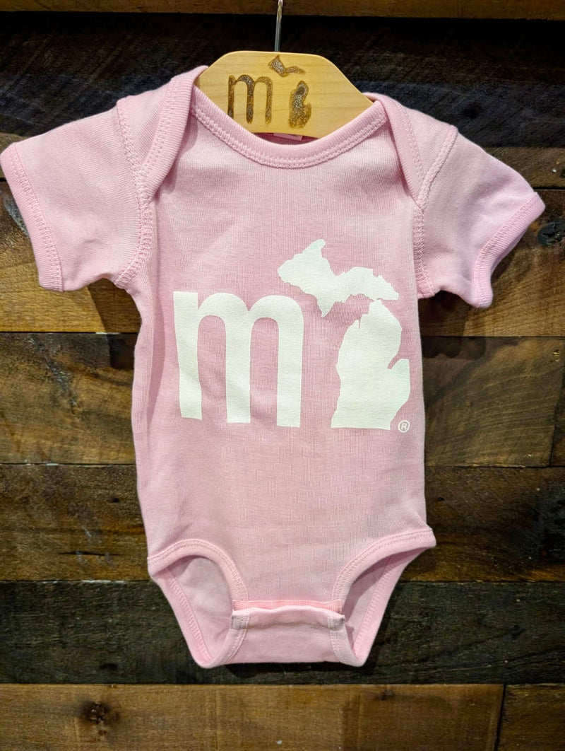 Load image into Gallery viewer, mi State of Mind Baby Onesie Light Pink / Newborn mi Solid Baby Onesie
