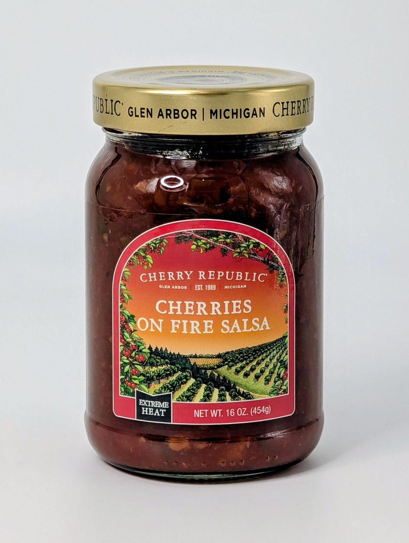 Load image into Gallery viewer, mi State of Mind cherry salsa Cherries on Fire Salsa Cherry Salsa
