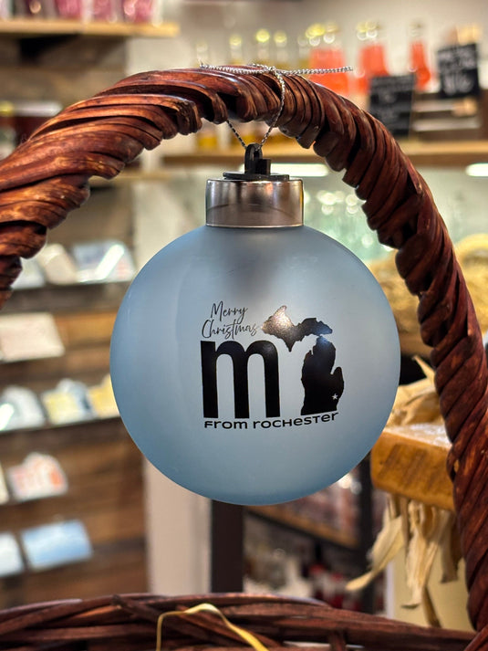 mi State of Mind Christmas Ornament Blue mi Frosted LED Ornament