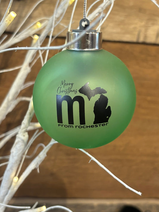 mi State of Mind Christmas Ornament Green mi Frosted LED Ornament