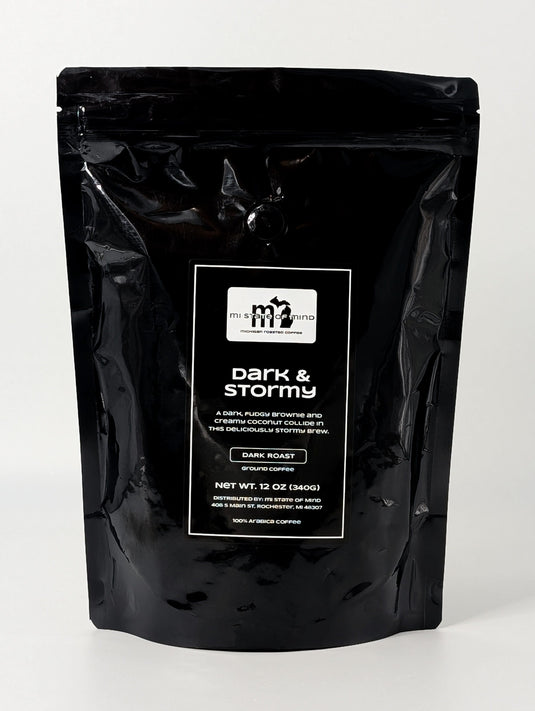 mi State of Mind coffee Dark n Stormy (Dark Roast) 12oz mi Ground Coffee