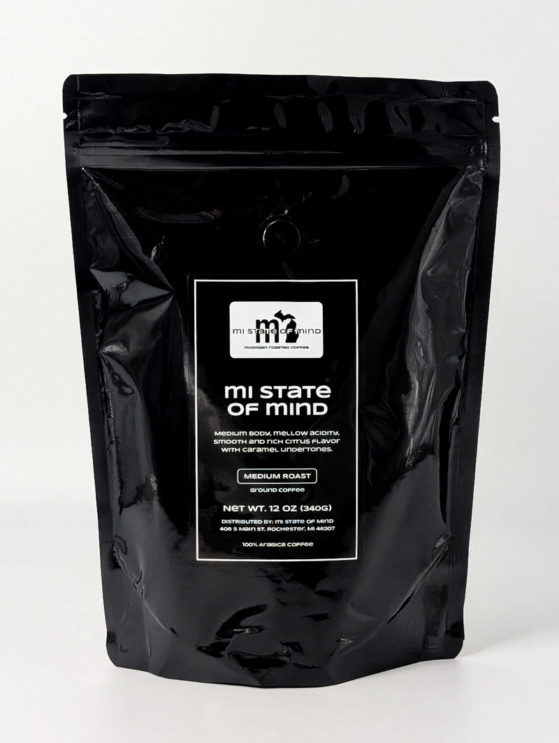 Load image into Gallery viewer, mi State of Mind coffee mi State of Mind (Medium Roast) 12oz mi Ground Coffee
