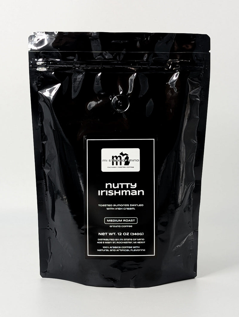 Load image into Gallery viewer, mi State of Mind coffee Nutty Irishman (Medium Roast) 12oz mi Ground Coffee
