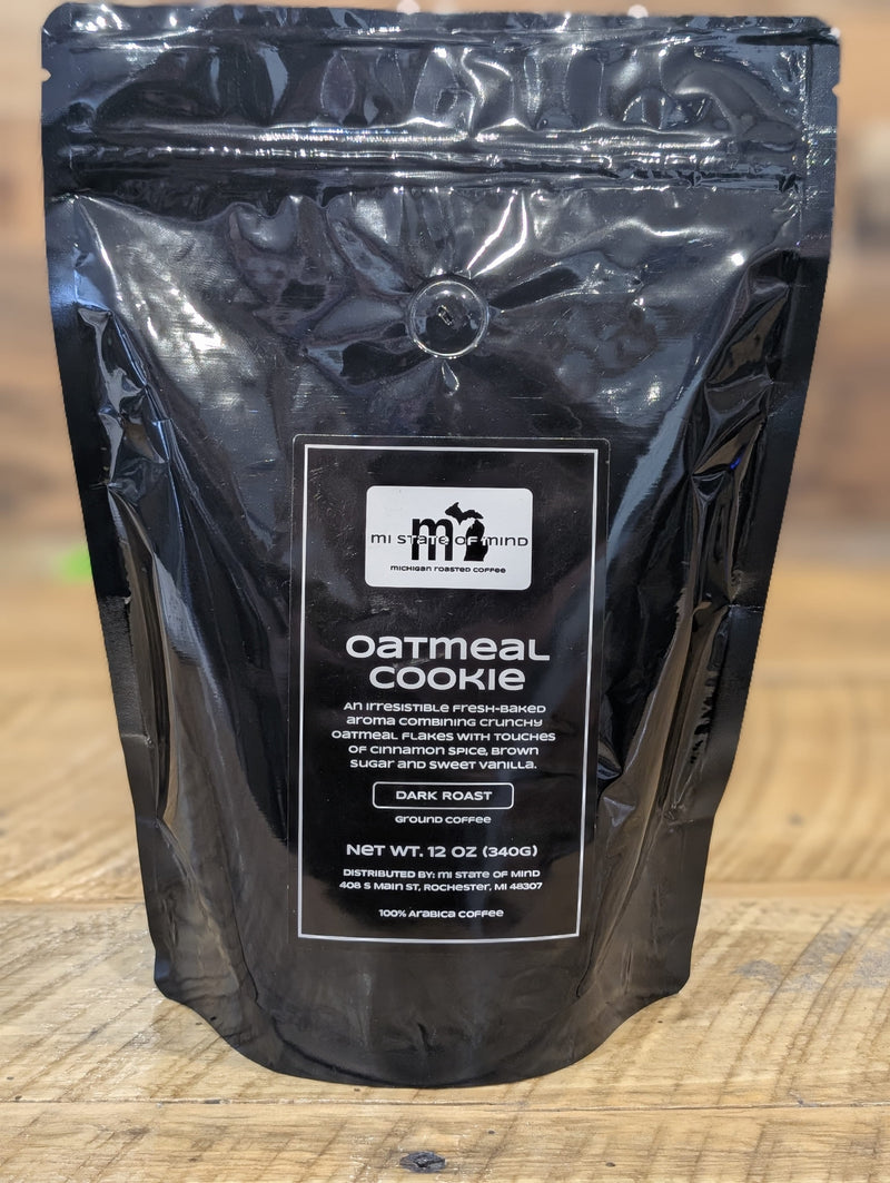 Load image into Gallery viewer, mi State of Mind coffee Oatmeal Cookie (Dark Roast) 12oz mi Ground Coffee
