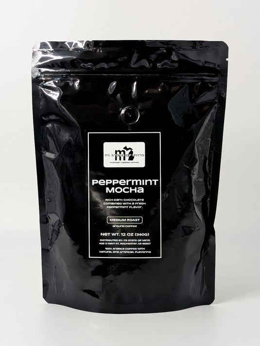 mi State of Mind coffee Peppermint Mocha (Medium Roast) 12oz mi Ground Coffee