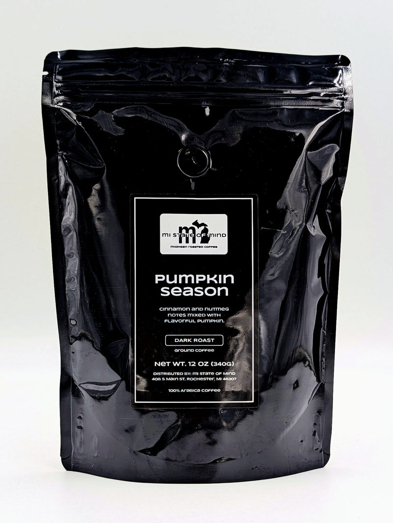Load image into Gallery viewer, mi State of Mind coffee Pumpkin Season (Dark Roast) 12oz mi Ground Coffee
