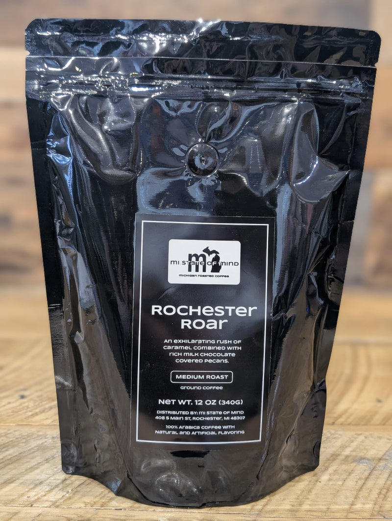Load image into Gallery viewer, mi State of Mind coffee Rochester Roar (Medium Roast) 12oz mi Ground Coffee
