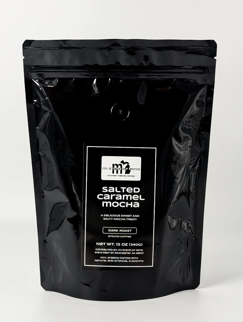 Load image into Gallery viewer, mi State of Mind coffee Salted Caramel Mocha (Dark Roast) 12oz mi Ground Coffee

