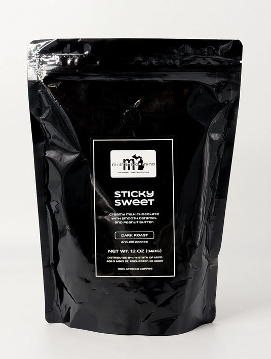 mi State of Mind coffee Sticky Sweet (Dark Roast) 12oz mi Ground Coffee