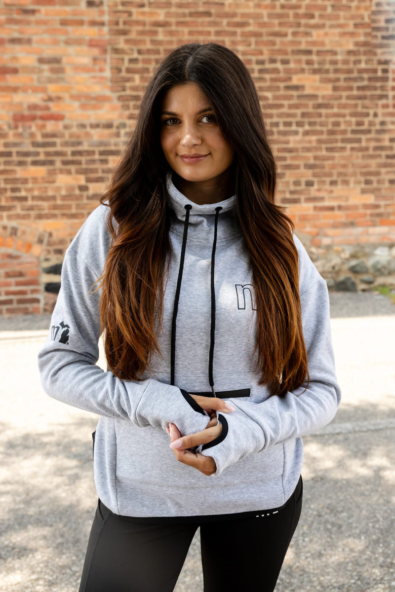 Load image into Gallery viewer, mi State of Mind cowl neck hoodie mi Cowl Neck Pullover
