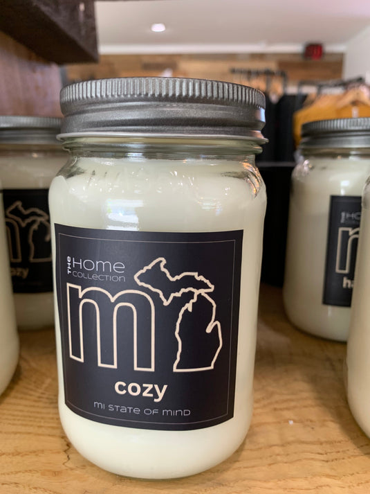 mi State of Mind Cozy (fresh linens) mi Mason Jar “Home” Candles