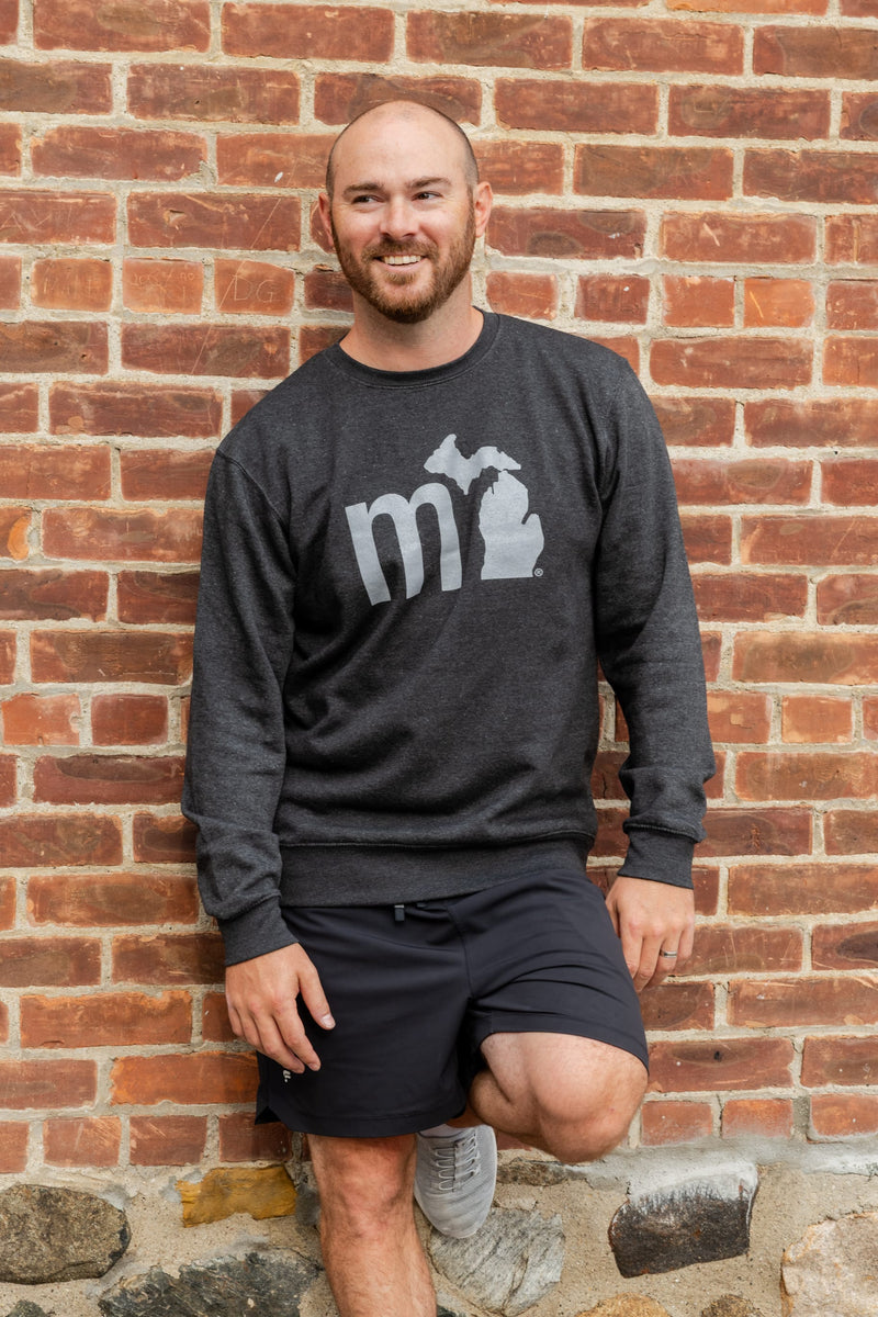 Load image into Gallery viewer, mi State of Mind crewneck sweatshirt Charcoal / S mi Downtown Crew
