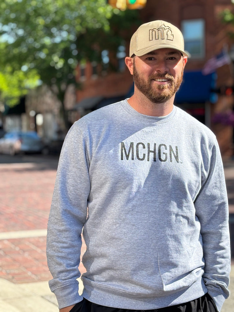 Load image into Gallery viewer, mi State of Mind crewneck sweatshirt MCHGN Crew
