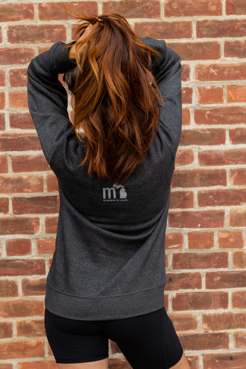 Load image into Gallery viewer, mi State of Mind crewneck sweatshirt mi Downtown Crew
