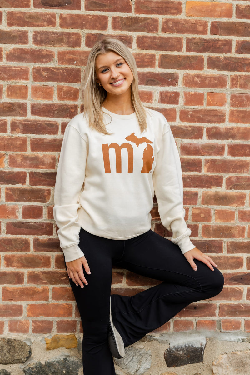 Load image into Gallery viewer, mi State of Mind crewneck sweatshirt mi Downtown Crew
