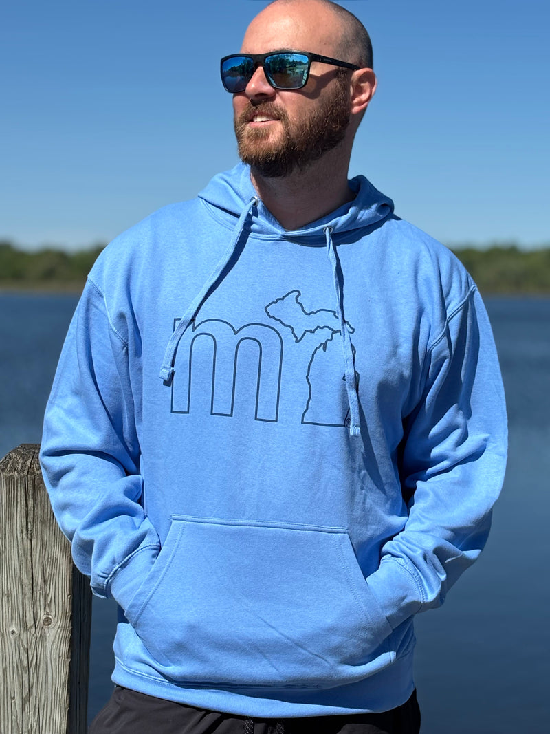 Load image into Gallery viewer, mi State of Mind hooded sweatshirt Sky Blue / S mi Downtown Hoodie
