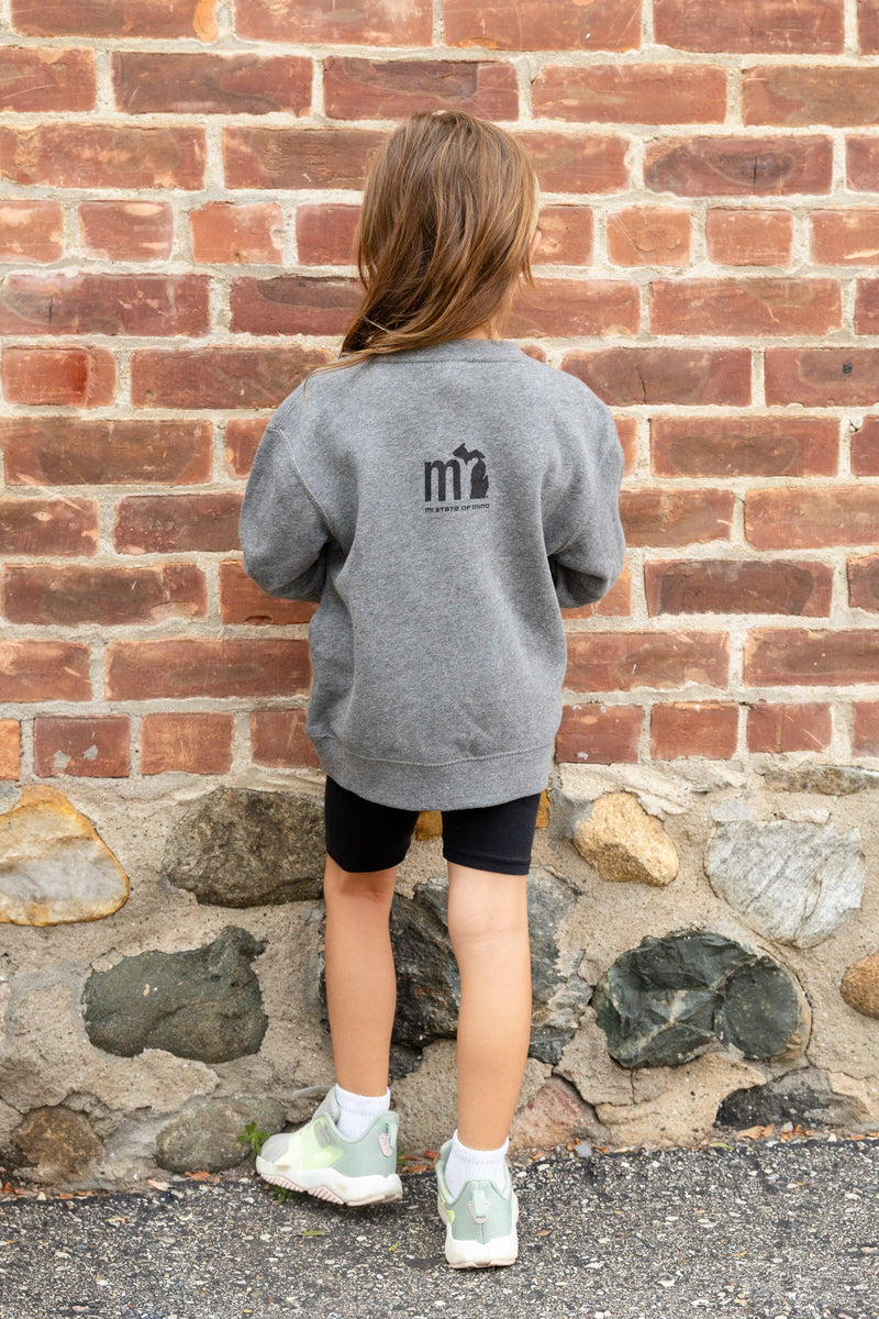 Load image into Gallery viewer, mi State of Mind kids sweatshirt MCHGN - Kids Crew
