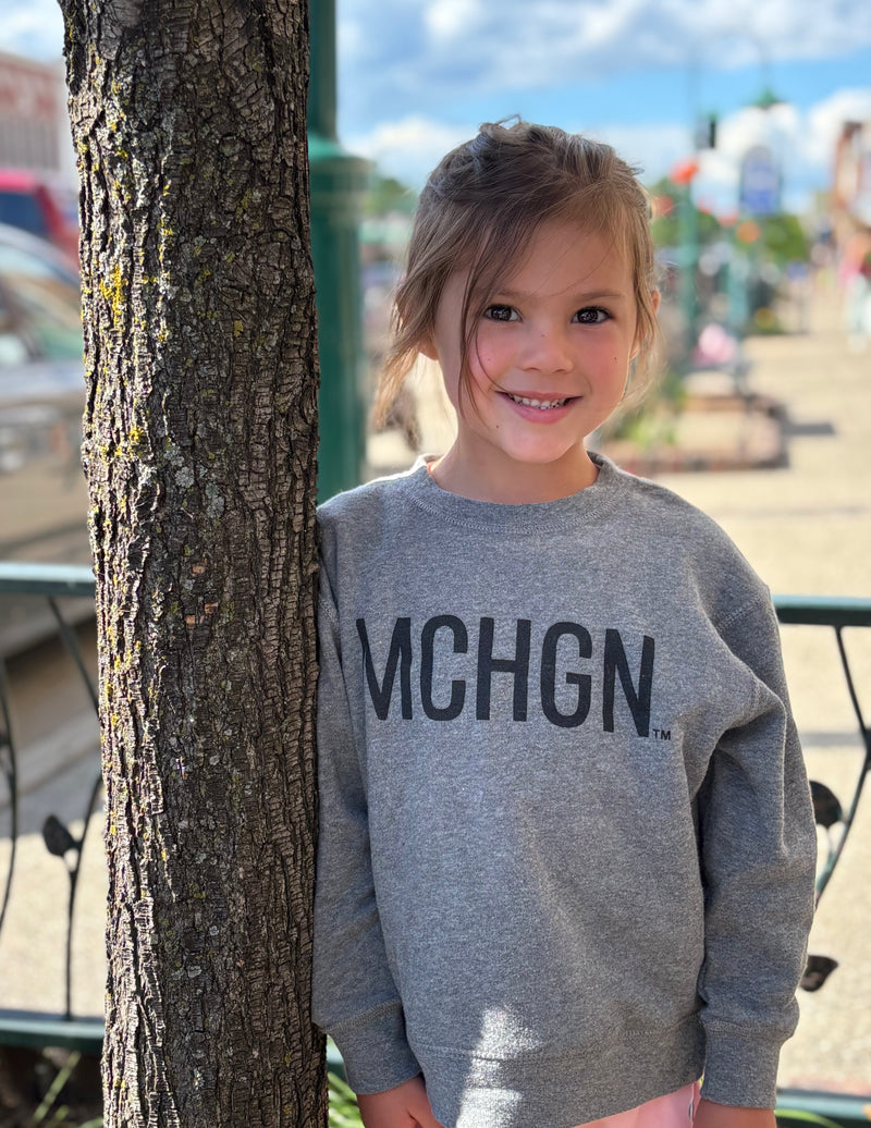 Load image into Gallery viewer, mi State of Mind kids sweatshirt MCHGN - Toddler Crew
