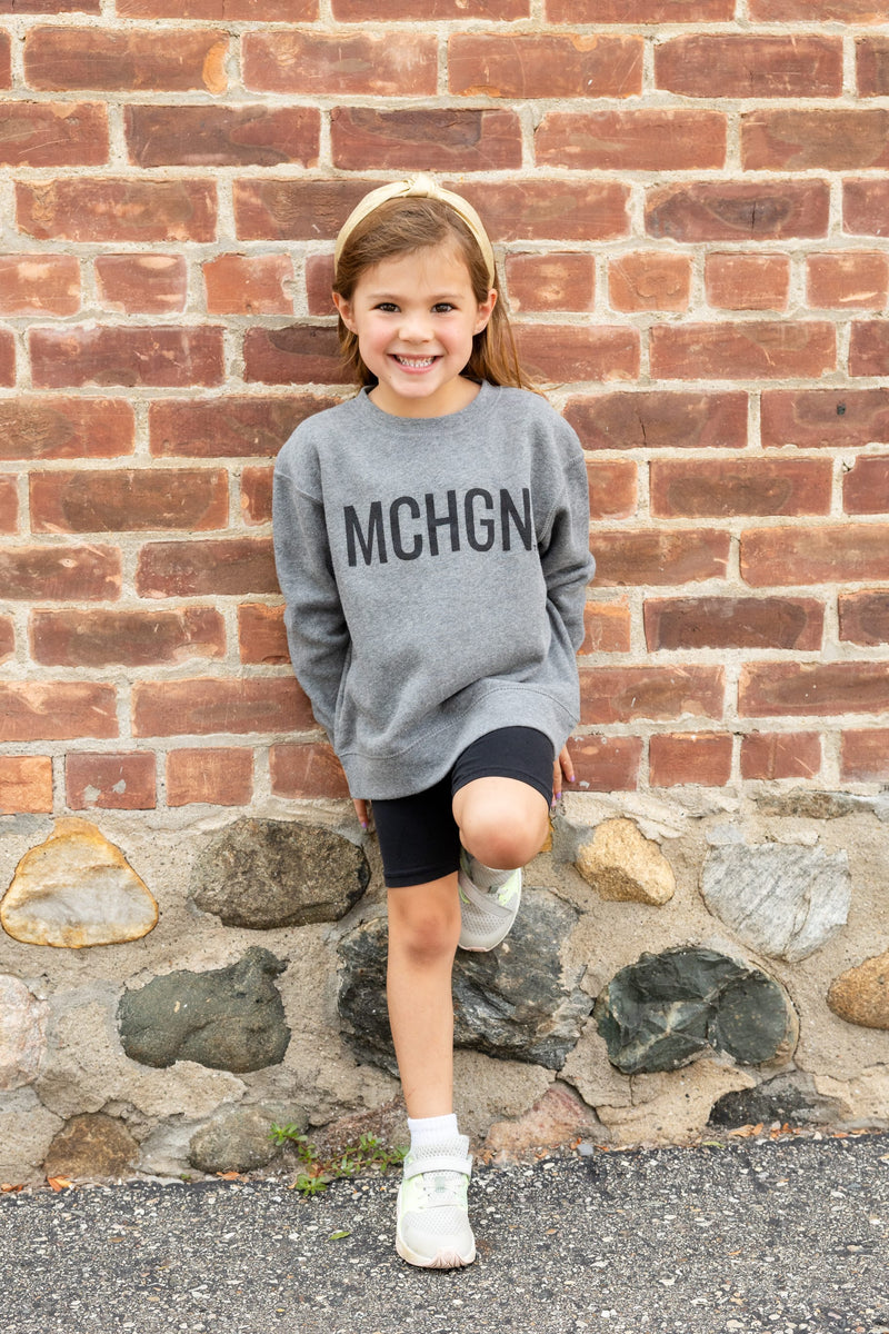 Load image into Gallery viewer, mi State of Mind kids sweatshirt MCHGN - Toddler Crew
