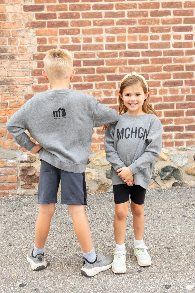 Load image into Gallery viewer, mi State of Mind kids sweatshirt MCHGN - Toddler Crew
