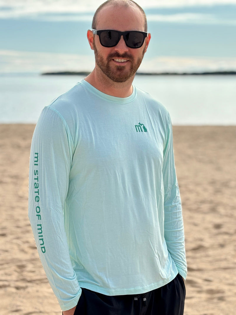 Load image into Gallery viewer, mi State of Mind long sleeve shirt Cool Green / XS mi Bamboo Long Sleeves
