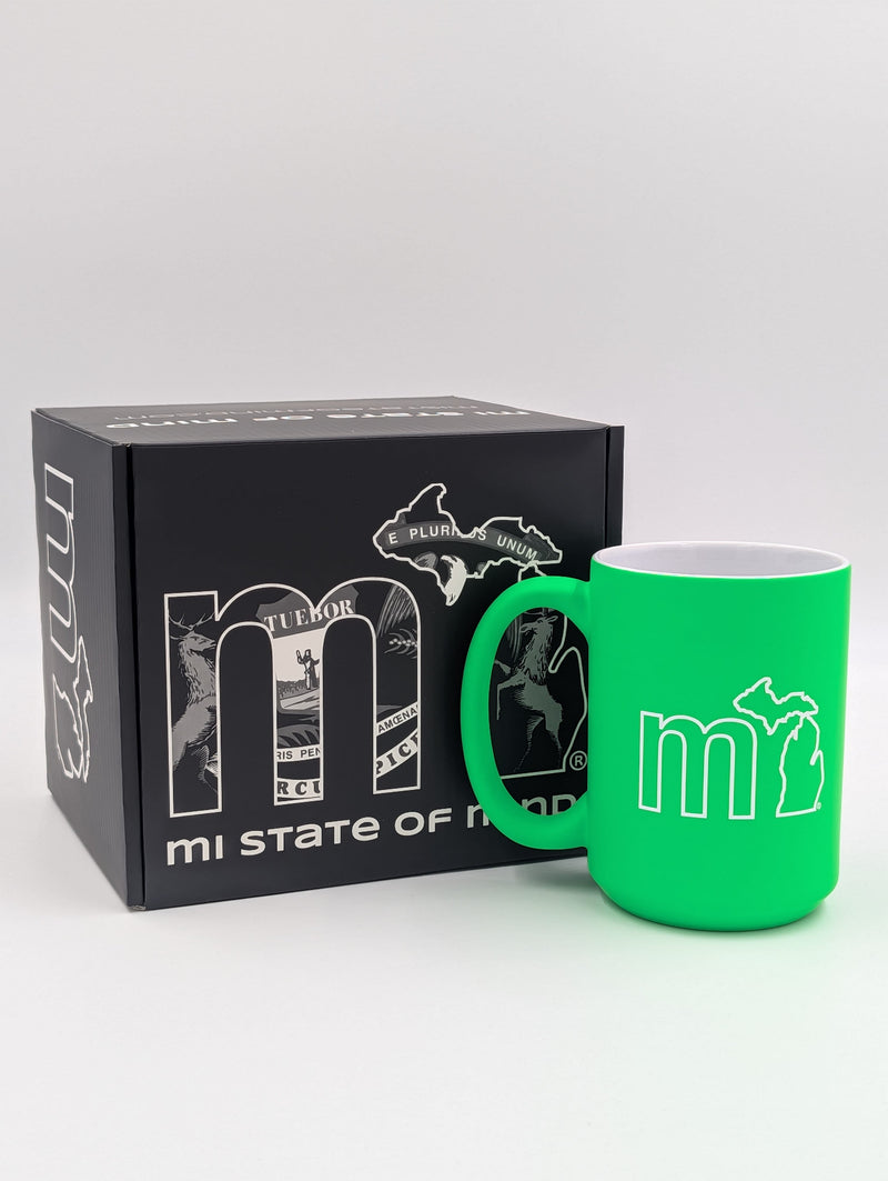 Load image into Gallery viewer, mi State of Mind Mug Power Lime mi Megawatt Mug - 15 oz.
