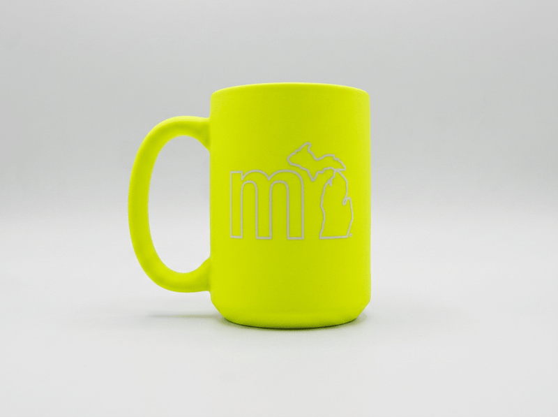 Load image into Gallery viewer, mi State of Mind Mug Shock Yellow mi Megawatt Mug - 15 oz.
