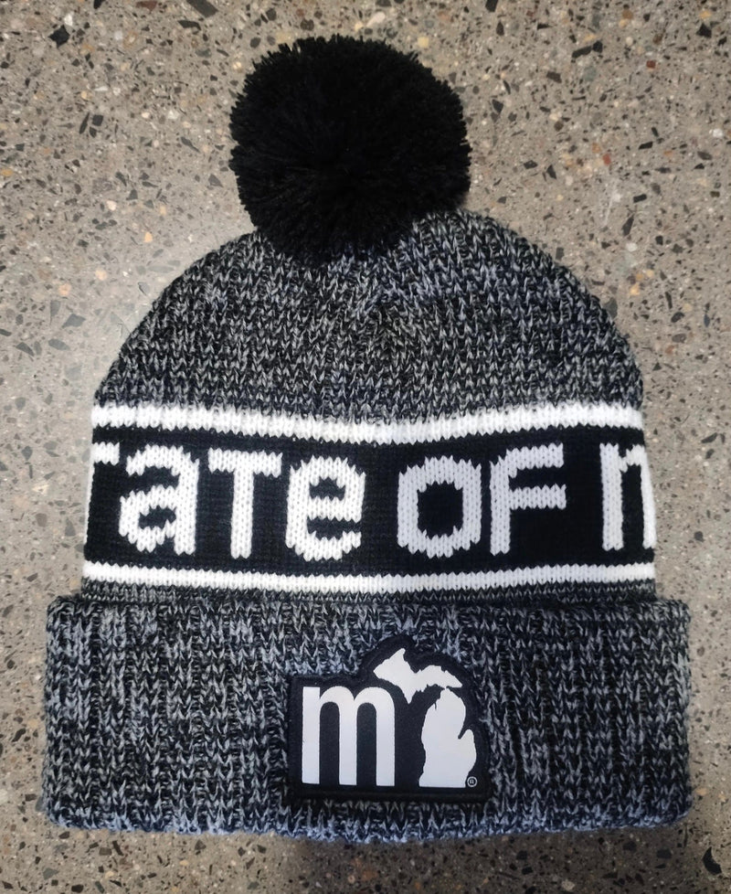 Load image into Gallery viewer, mi State of Mind pom beanie THE “mi” Beanie

