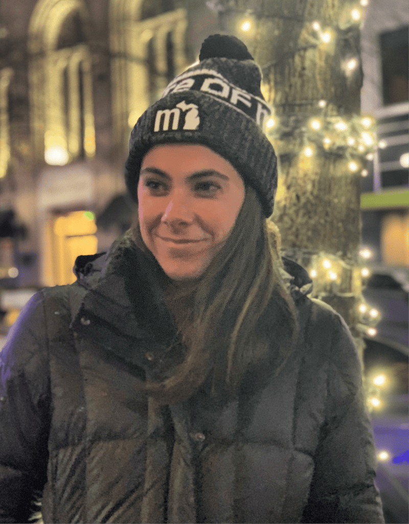 Load image into Gallery viewer, mi State of Mind pom beanie THE “mi” Beanie
