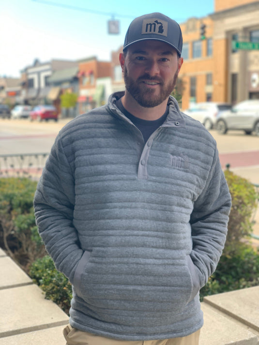 mi State of Mind pullover Grey w/ Silver Logo / S mi Quilted Snap Pullover
