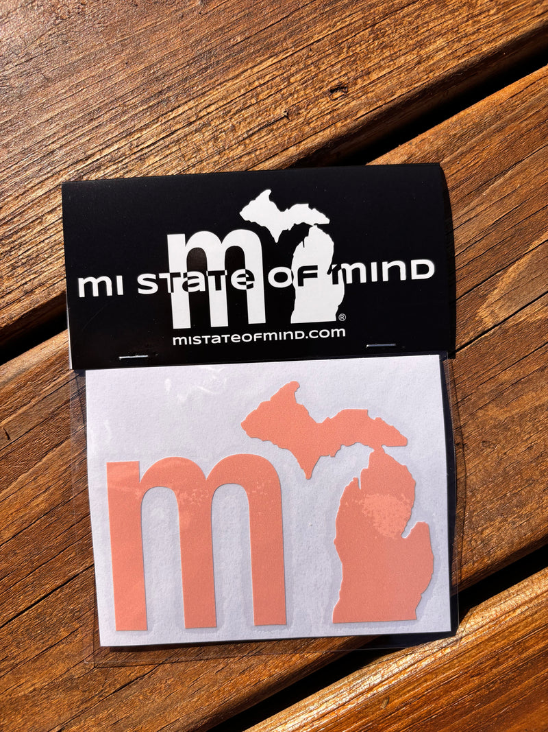 Load image into Gallery viewer, mi State of Mind Sticker Coral THE “mi” Sticker
