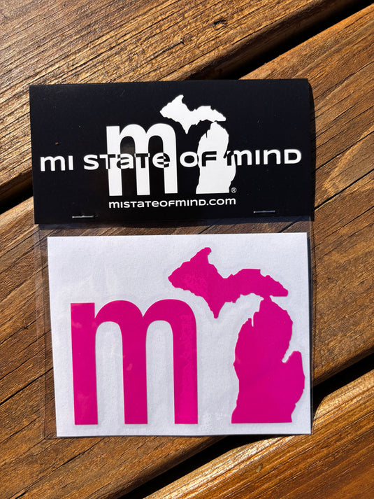 mi State of Mind Sticker Hot Pink THE “mi” Sticker