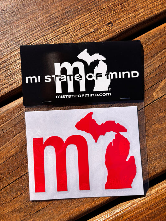 mi State of Mind Sticker Red THE “mi” Sticker