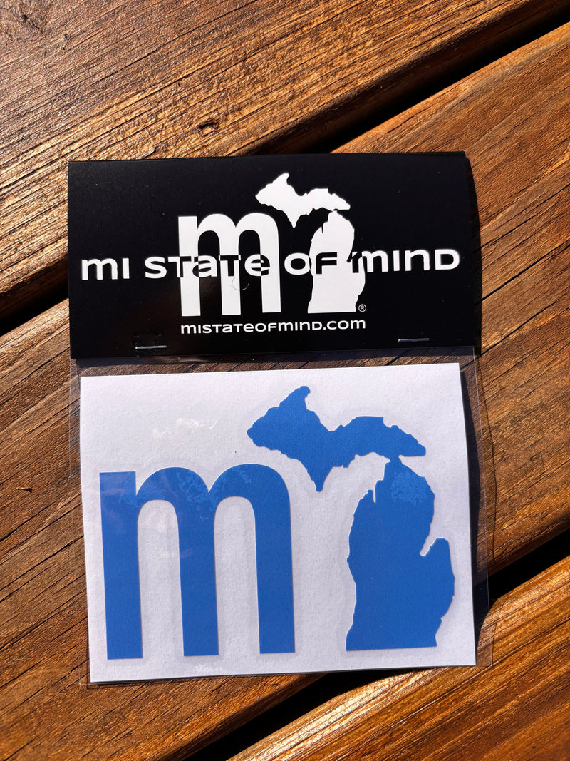 Load image into Gallery viewer, mi State of Mind Sticker Sky Blue THE “mi” Sticker

