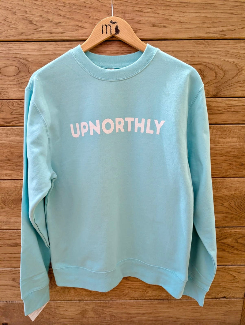 Load image into Gallery viewer, mi State of Mind sweatshirt Mint / XS “UPNORTHLY” Crewneck
