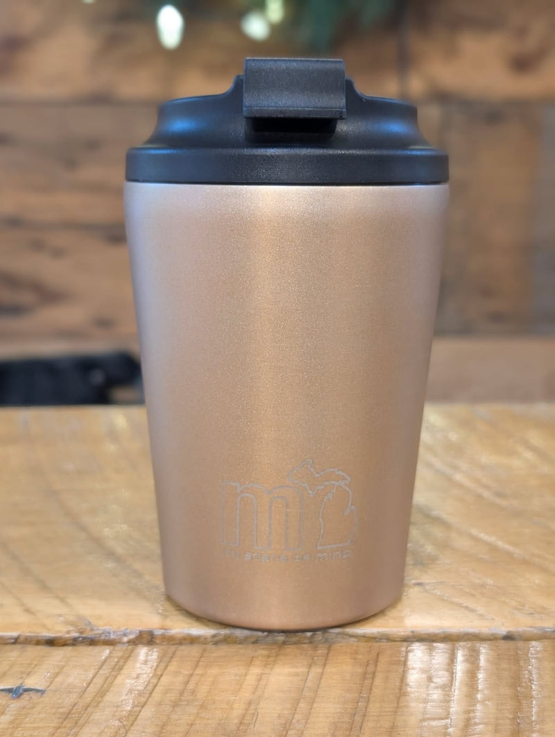 Load image into Gallery viewer, mi State of Mind thermos Gold mi Joe-on-the-Go Cup (12oz)
