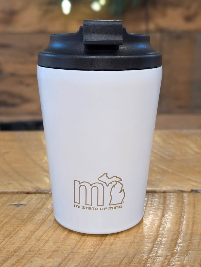 Load image into Gallery viewer, mi State of Mind thermos White mi Joe-on-the-Go Cup (12oz)
