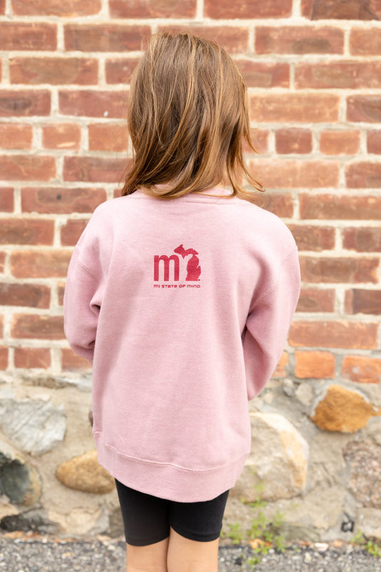 mi State of Mind youth crewneck sweatshirt mi Youth Crewneck Sweatshirt