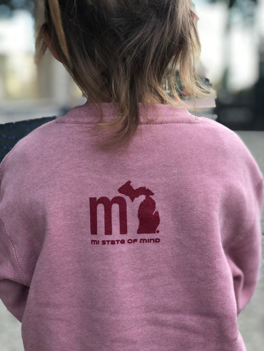 mi State of Mind youth crewneck sweatshirt mi Youth Crewneck Sweatshirt
