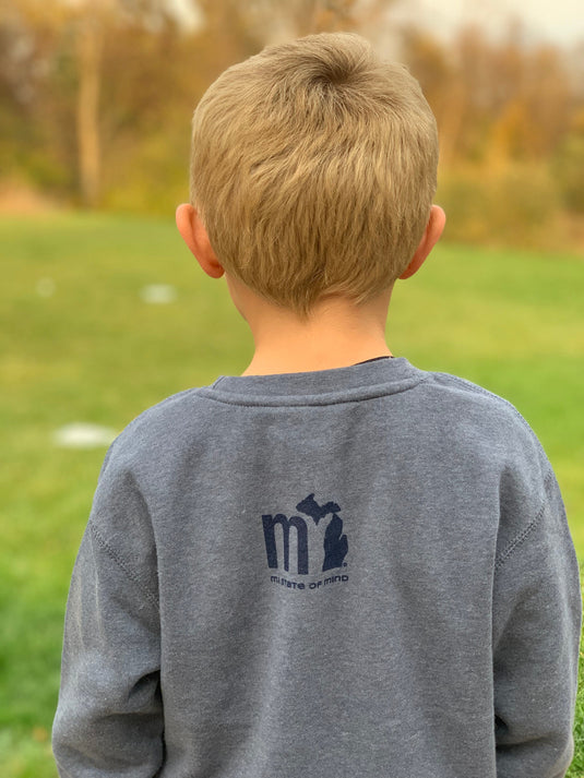 mi State of Mind youth crewneck sweatshirt mi Youth Crewneck Sweatshirt