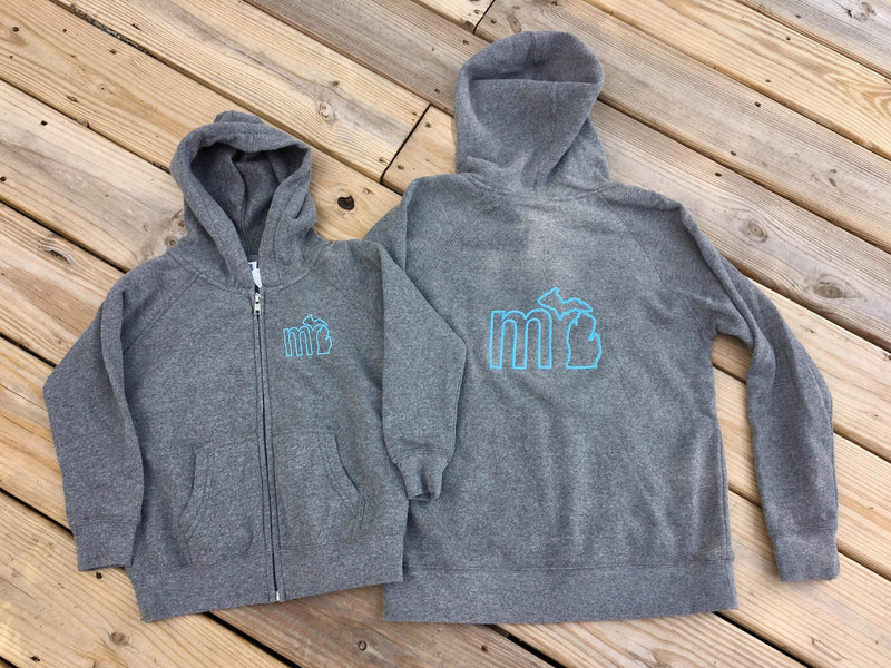 Load image into Gallery viewer, mi State of Mind Grey / XS mi Kids Zip Up Hoodie (2 colors)
